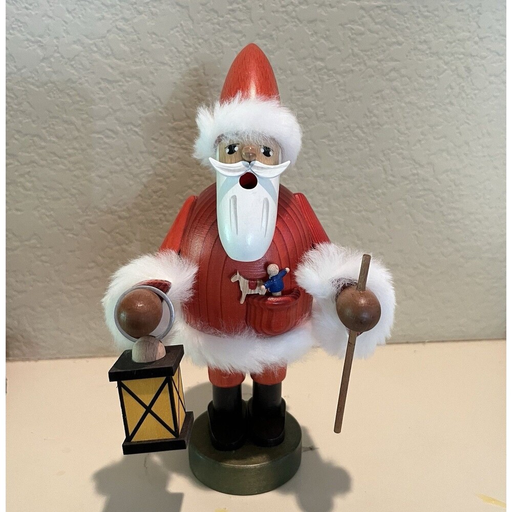 Erzgebirge Christmas Incense Smoker Santa Claus Toys Bag Germany Vtg